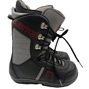 Burton Tribute Men's Snowboard Boots Size 9 Black Gray Red Lace Traditional